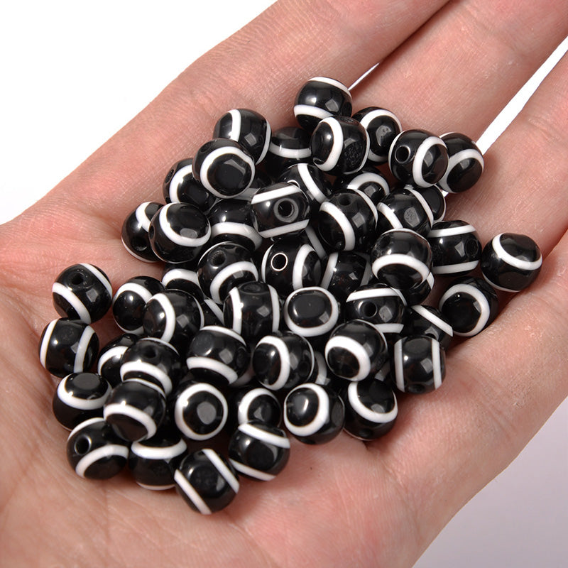 Venta al por mayor 6/8/10MM cuentas resina resina Devil Eye Beads OLY-BDS-HT004